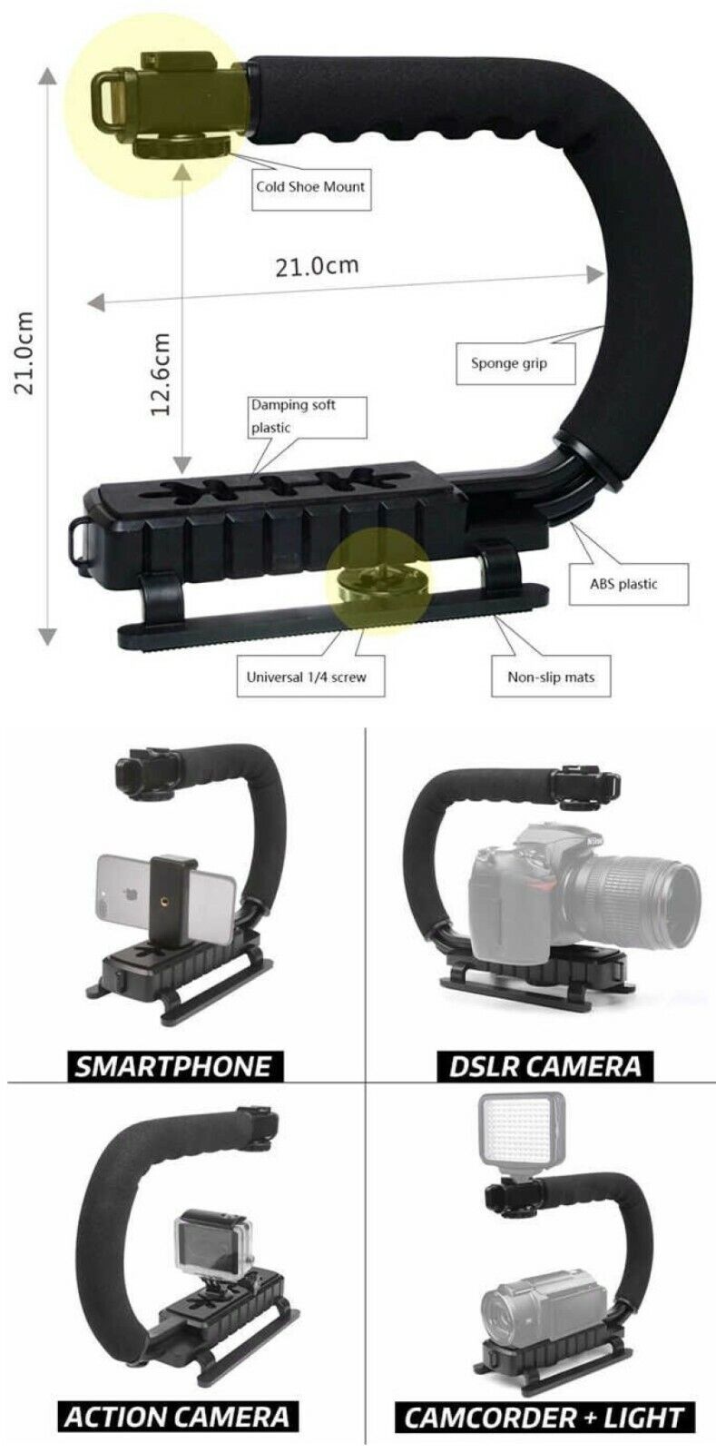 Supporto-Stabilizzatore-videocamera-smartphone-con-luce-e-microfono-AY-49U-275190916445-4
